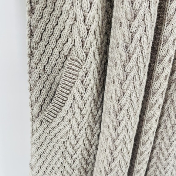 Aran Crafts Cardigan Sweater Women Ireland Merino Wool Neutral LONG Edge to Edge - Picture 10 of 16